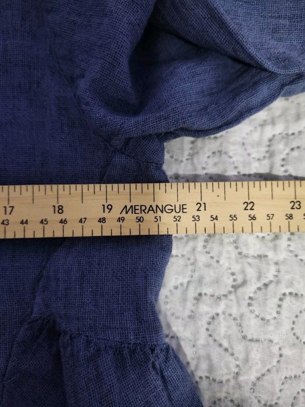 Cut Loose Linen Blend Blouse Peplum Coastal Blue Small - Picture 7 of 7